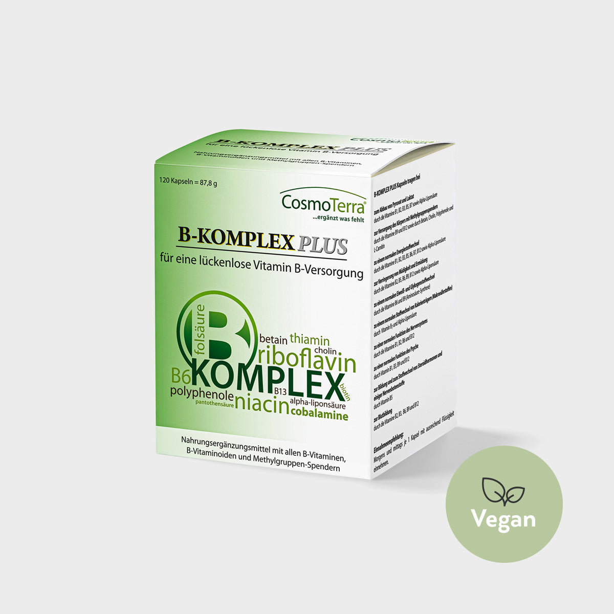 Cosmoterra B-KOMPLEX PLUS vegan 120 Kapseln
